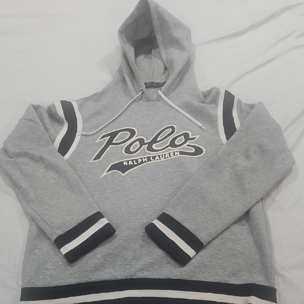 Polo Script Ralph Lauren Grey Logo Hoodie